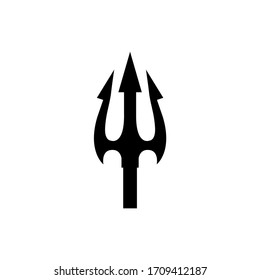 Icono de tridente, logotipo aislado en fondo blanco