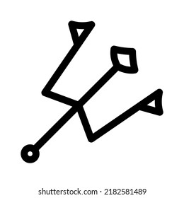 Trident-Symbol oder Logo einzeln auf Zeichen, Vektorgrafik - hochwertige Vektorsymbole in schwarzem Stil
