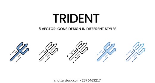 Trident icon set, Halloween party decorations linear style signs for web and app. Vector graphics isolated on white background. Stock illustration