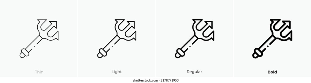 trident icon. Thin, Light Regular And Bold style design isolated on white background