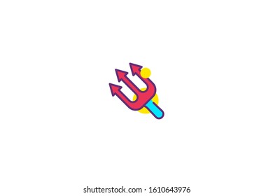 Trident icon in trendy flat style isolated on white background vector illustration