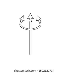 trident icon vector. black trident  symbol