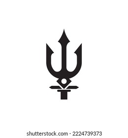 trident icon vector illustration logo design