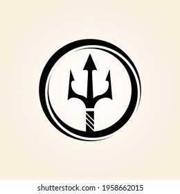 Trident iconic logo design vector 
