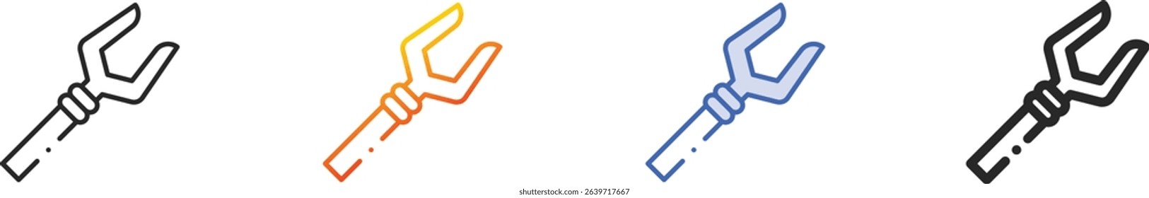 trident icon.Thin Linear, Gradient, Blue Stroke and bold Style Design Isolated On White Background
