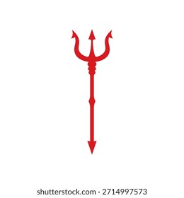 Icono de ilustración de tridente de diseño plano