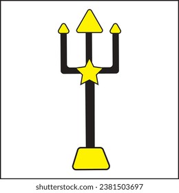 trident illustration vector design in yellow color. suitable for logos, icons, posters, websites, t-shirt designs, concepts, stickers.