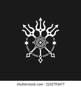 trident illustration vector for logo concept