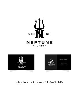 Trident initial N T vintage logo design illustration vector