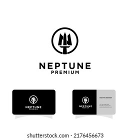 Trident initial N T vintage logo design illustration vector