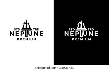 Trident initial vintage logo design illustration