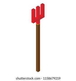 Trident isometric icon on white background vector illustration