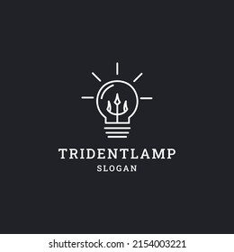 Trident lamp logo icon flat design template 