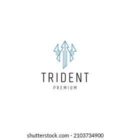 Plantilla de diseño de icono de logotipo de línea de tridente