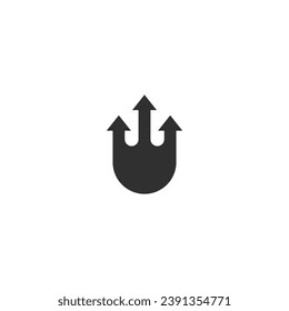 Trident-Logo mit 3 nach oben gerichteten Pfeilen und unscharfem Hintergrund