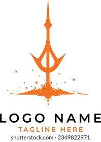 Logo de Trident. Resumen del logotipo de Poseidon. Diseño moderno de vectores tridentes. Icono del logotipo de Aqua