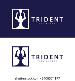 Trident logo design spear weapon vector sea king poseidon neptune symbol template
