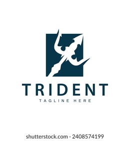 Trident logo design spear weapon vector sea king poseidon neptune symbol template
