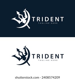 Modelo de diseño de logotipo de tridente arma de lanza vector de rey de mar modelo de símbolo neptune