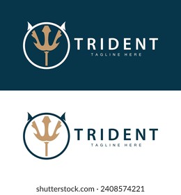 Trident logo design spear weapon vector sea king poseidon neptune symbol template