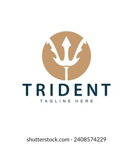 Modelo de diseño de logotipo de tridente arma de lanza vector de rey de mar modelo de símbolo neptune