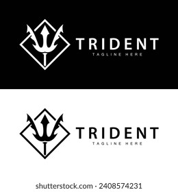 Trident logo design spear weapon vector sea king poseidon neptune symbol template