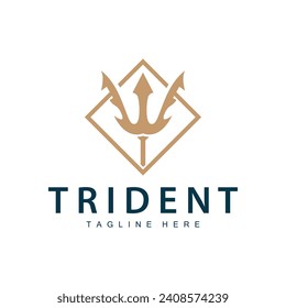 Trident Logo Design Speerwaffe Vektorgrafik King poseidon neptune Symbol Vorlage