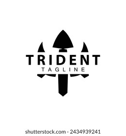 Diseño del logotipo del tridente arma de lanza vector mar rey poseidón neptuno plantilla de símbolo