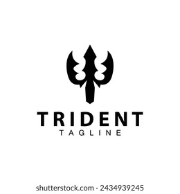 Trident logo design spear weapon vector sea king poseidon neptune symbol template