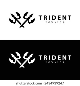 Trident logo design spear weapon vector sea king poseidon neptune symbol template