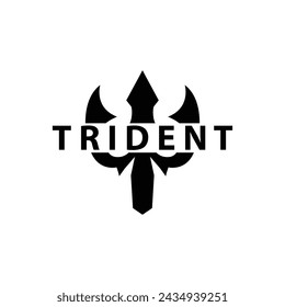 Diseño del logotipo del tridente arma de lanza vector mar rey poseidón neptuno plantilla de símbolo