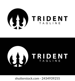 Trident logo design spear weapon vector sea king poseidon neptune symbol template