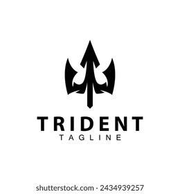 Diseño del logotipo del tridente arma de lanza vector mar rey poseidón neptuno plantilla de símbolo