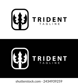Trident logo design spear weapon vector sea king poseidon neptune symbol template