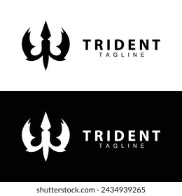 Trident logo design spear weapon vector sea king poseidon neptune symbol template