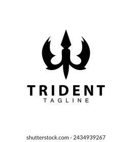 Trident Logo Design Speer Waffe Vektor Seeking poseidon Neptun Symbol Vorlage