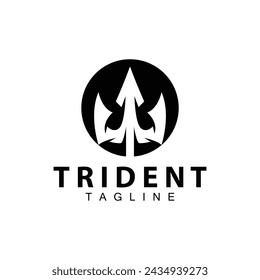 Trident logo design spear weapon vector sea king poseidon neptune symbol template