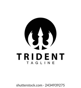 Trident logo design spear weapon vector sea king poseidon neptune symbol template