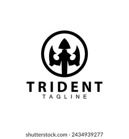 Trident logo design spear weapon vector sea king poseidon neptune symbol template