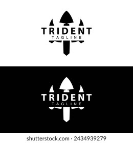 Trident logo design spear weapon vector sea king poseidon neptune symbol template