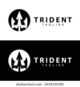 Trident Logo Design Speer Waffe Vektor Seeking poseidon Neptun Symbol Vorlage