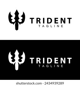 Trident logo design spear weapon vector sea king poseidon neptune symbol template