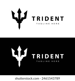 Trident Logo Design Speer Waffe Vektorgrafik Seeking poseidon Neptun Symbol Vorlage