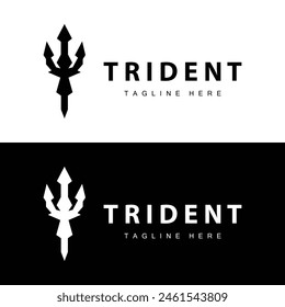 Trident Logo Design Speer Waffe Vektorgrafik Seeking poseidon Neptun Symbol Vorlage