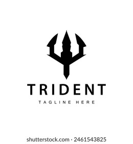 Trident Logo Design Speer Waffe Vektorgrafik Seeking poseidon Neptun Symbol Vorlage