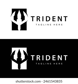 Trident logo design spear weapon vector sea king poseidon neptune symbol template