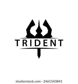 Trident logo design spear weapon vector sea king poseidon neptune symbol template