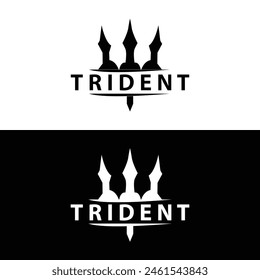 Diseño del logotipo del tridente arma de lanza Vector mar rey poseidón neptuno símbolo Plantilla