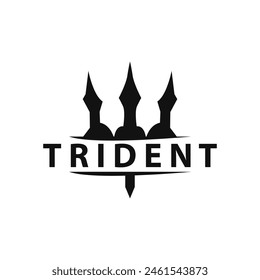 Trident logo design spear weapon vector sea king poseidon neptune symbol template