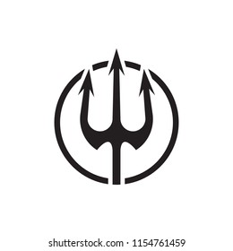 Trident Logo Design. Vektorgrafik einzeln auf weißem Hintergrund